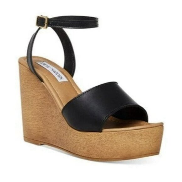 Steve Madden Welsh Black Womens Shoes Size 7.5 M Sandals - Picture 1 of 9